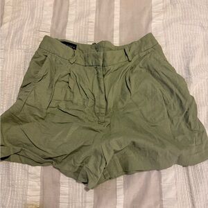 Zara Khaki Linen Women's Shorts
